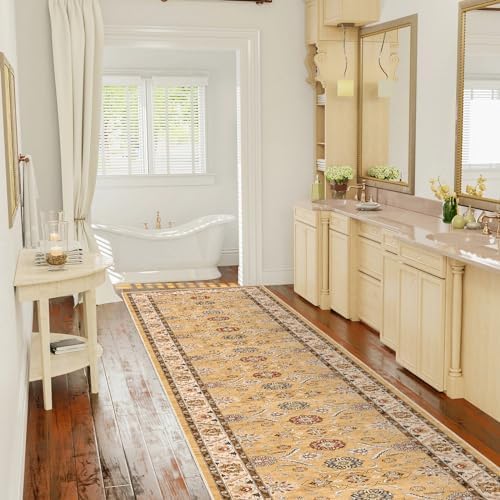 RUUGME Washable Area Rug - 26x12 Non-Slip Distressed Kitchen Runner