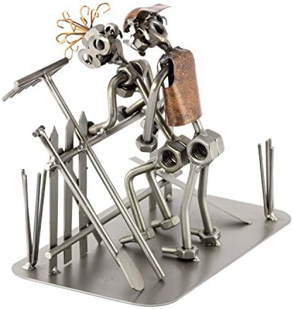 Love Gardeners Sculpture Nuts and Bolts Metal Figurine