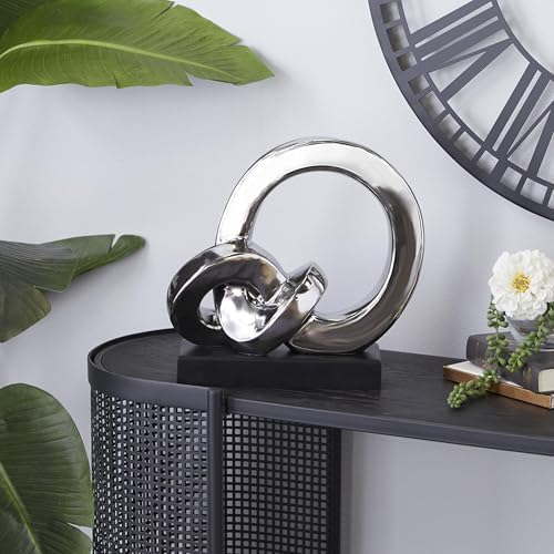 Deco 79 Abstract Sculpture with Black Base