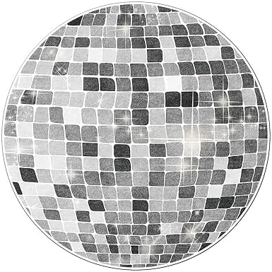 Disco Round Area Rug with Non-Slip Backing