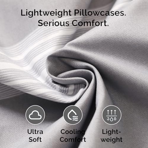 FISHDRU Queen Pillow Cases 2 Pack - Soft Fade-Resistant Wrinkle-Free