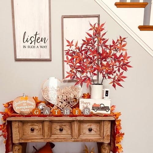 3Pcs Artificial Maple Leaf Branches for Fall Decor