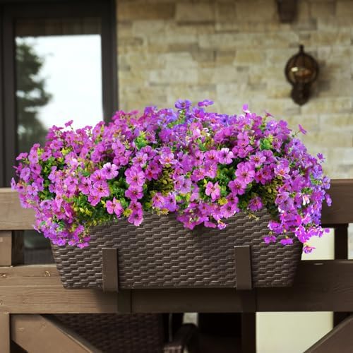 16 Bundles UV Resistant Artificial Flowers for Indoor and Outdoor