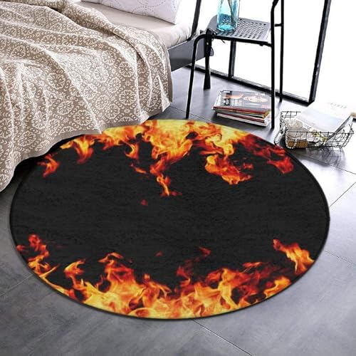 Modern Soft 60inch Circle Rug Anti Slip Fire Mat for Home
