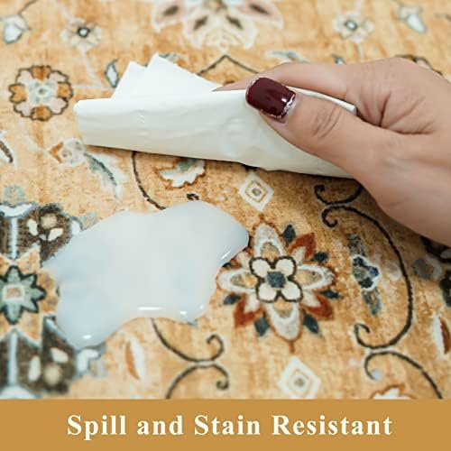 RUUGME Washable Area Rug - 26x12 Non-Slip Distressed Kitchen Runner