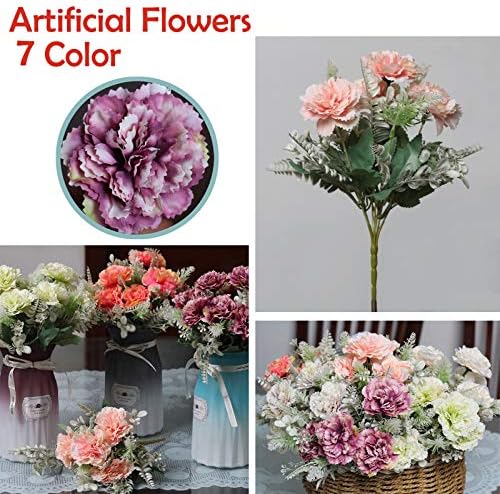 Artificial Peony Faux Flowers Beige Indoor Living Room Decor