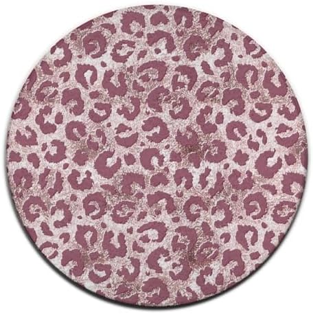 Modern Pink Rose Gold Glitter Circle Area Rug 36inch