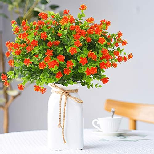 DRT DERUITAI Artificial Flowers Outdoor Orange Red