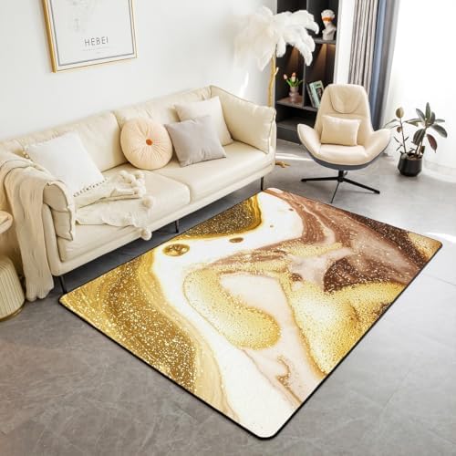 Erosebridal Brown Yellow Marble Area Rug 3x5 1