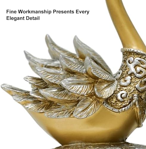 BULUXE 142 Inch Gold Couple Swan Sculpture