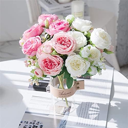 White Roses Artificial Flowers Wedding Decor Vase