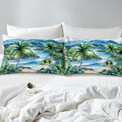 Manfei Hawaii Tropical Queen Sheet Set with 2 Pillowcases