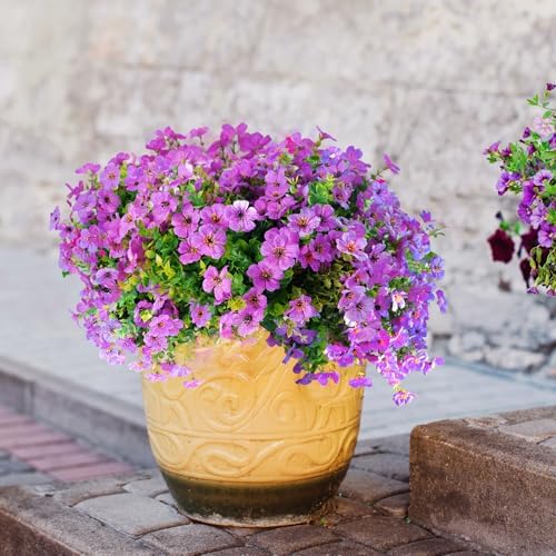 16 Bundles UV Resistant Artificial Flowers for Indoor and Outdoor