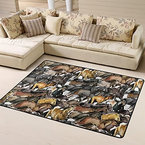 Wild Western Horses 60x39 Area Rug Doormat