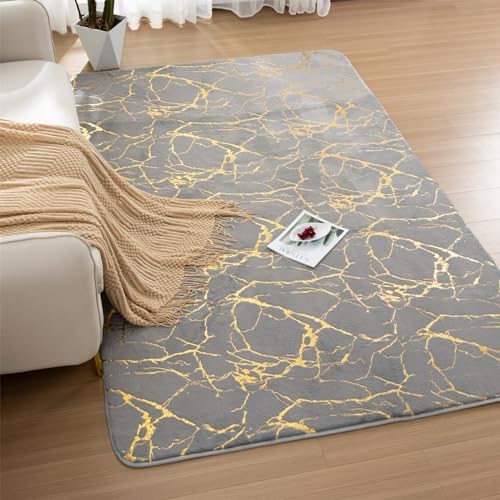 Aimuan Fluffy Velvet Bronzing Rug for Nursery 5x8ft