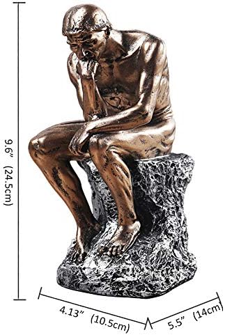 Lependor Thinker Statue Brown Resin Art Sculpture