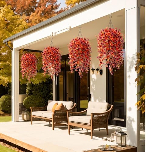 INXUGAO Artificial Hanging Flowers Plants with Basket 1