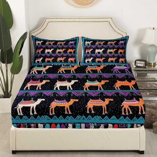 Homewish Boho Tribal Twin Sheet Set with Pillowcase