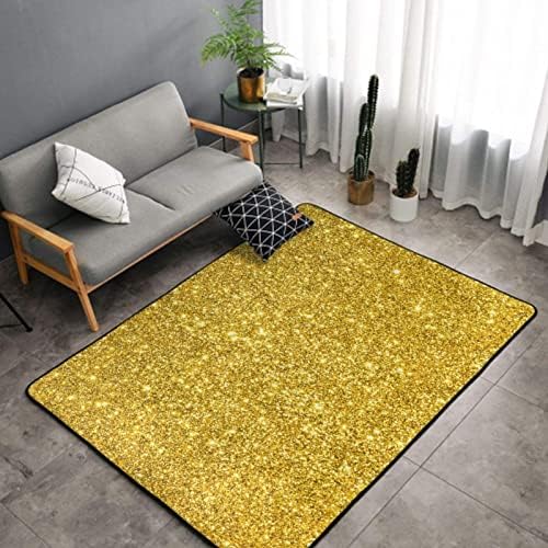 JZDACH Gold Glitter Area Rug 60x39 Queen Size