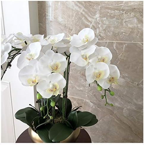 HANRUO High Grade Brown Orchids Artificial Flower Arrangement