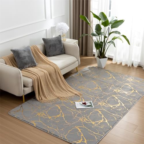 Aimuan Fluffy Velvet Bronzing Rug for Nursery 5x8ft