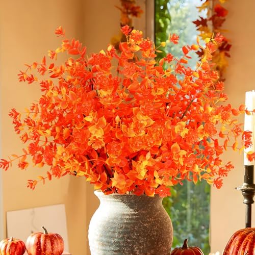 MACTING 6-Pack Fall Artificial Eucalyptus Flowers