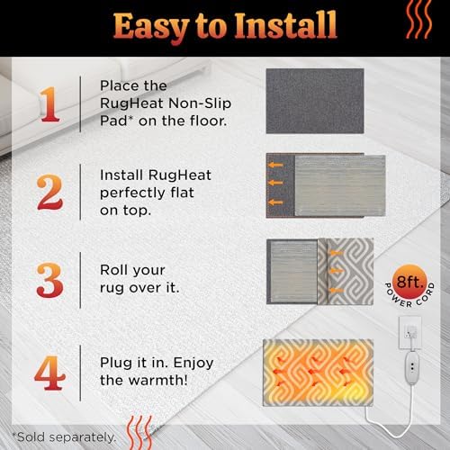 RugHeat Extra Large Heated Floor Mat 63x93 Inches 1