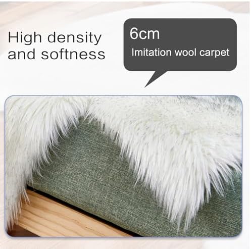 XISAOK Double Heart Shape Plush Fuzzy Carpet