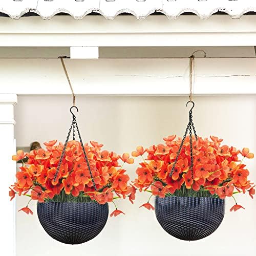 Grunyia 20 Bundles Artificial Flowers Outdoor Decor Orange