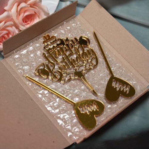 Spark Magic Happy Birthday Cake Candle Topper with 2 Wicks