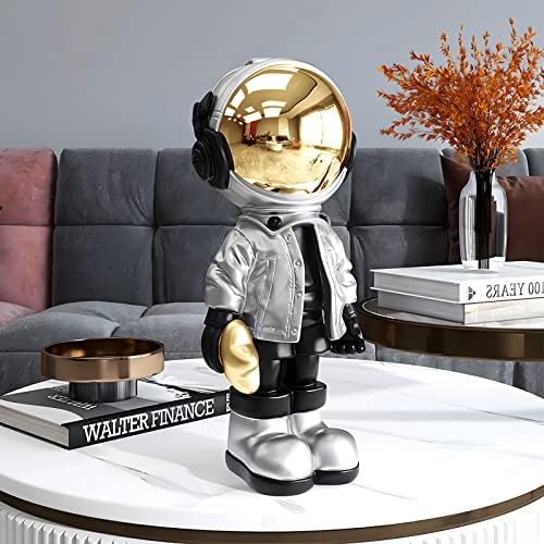 Dosker Silver Astronaut Statue Spaceman Figurine