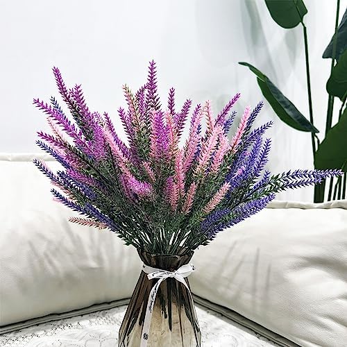 Muzlee Artificial Lavender Flowers 9 Bundles for Decor