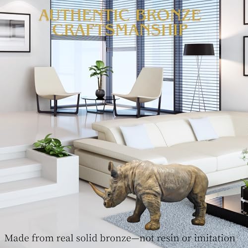 YouFine Bronze Rhinoceros Sculpture 197 Realistic Statue