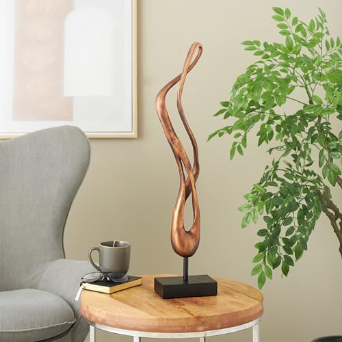 Deco 79 Polystone Abstract Statue with Black Base