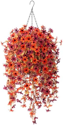 INXUGAO Artificial Hanging Flowers Plants with Basket 1