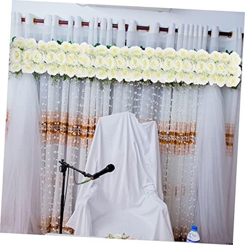 3D Fake Rose Flower Wall Panels 46x16cm Beige