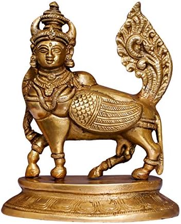 Amilav Collections Kamdhenu Brass Statue Religious Figurine
