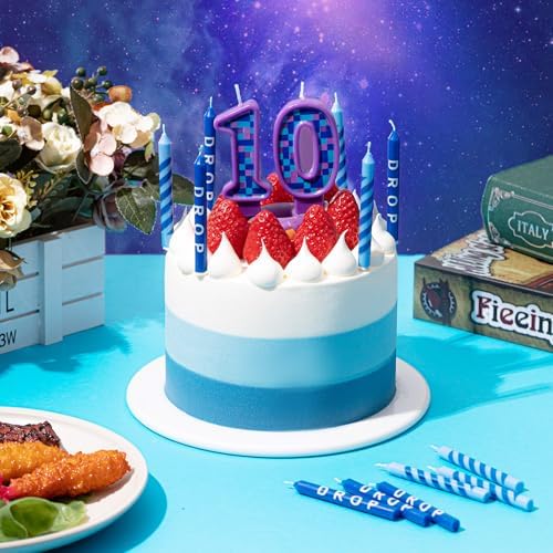 MTLEE 13 Pcs Video Game Birthday Candles with Number 10 1