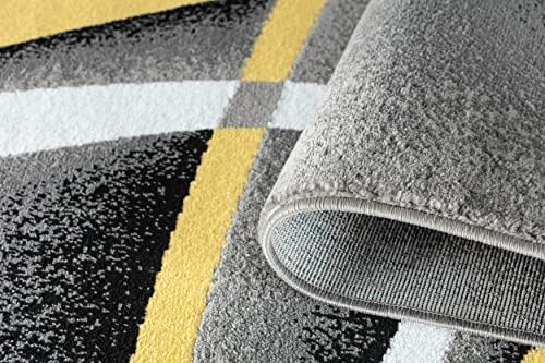 GLORY RUGS Modern Swirls 4x6 Yellow Area Rug