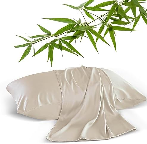 4 Pack Bamboo Viscose Pillowcases for Hot Sleepers 400 TC Breathable Cool