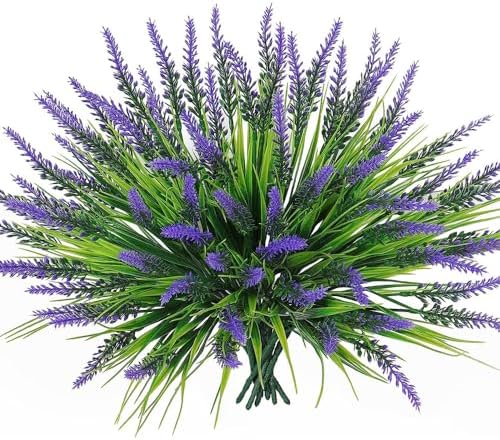 14 Pcs Artificial Lavender Flowers for Outdoor Decor