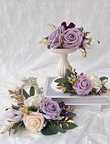 CherishedMoments 3Pcs Purple Cake Topper Set
