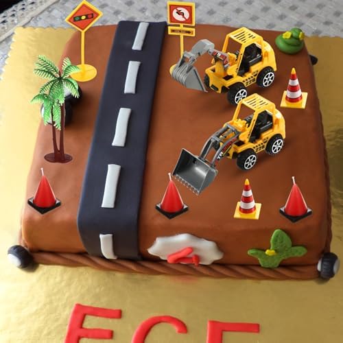 BBTO 14 Pcs Construction Party Cake Toppers Set