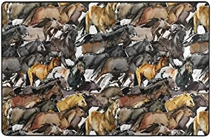 Wild Western Horses 60x39 Area Rug Doormat