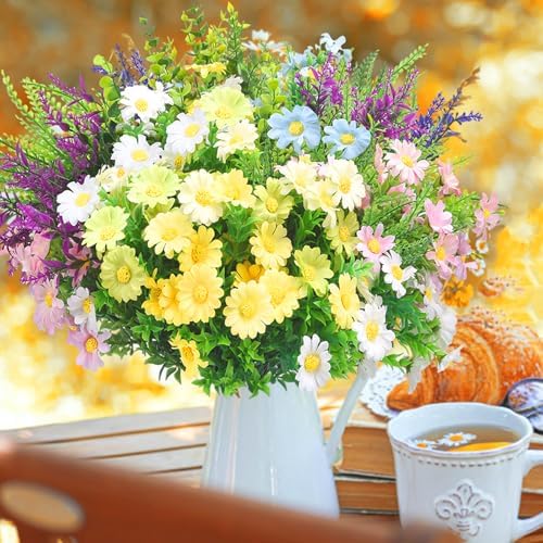 20 Bundles Artificial Flowers for Outdoor Decoration