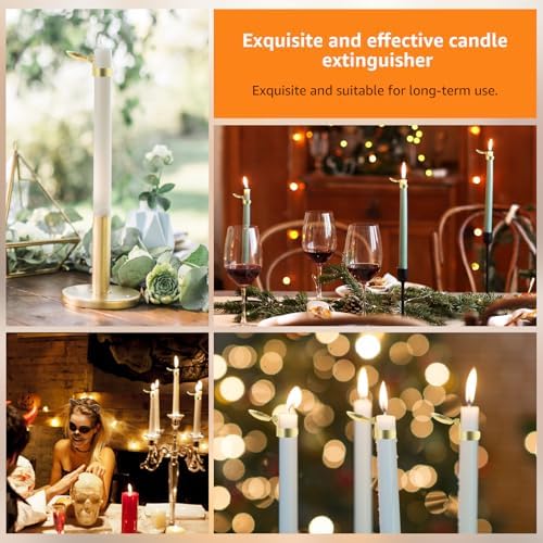 4 Pcs Gold Automatic Candle Snuffer with Shell Design
