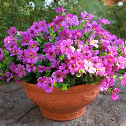16 Bundles UV Resistant Artificial Flowers for Indoor and Outdoor