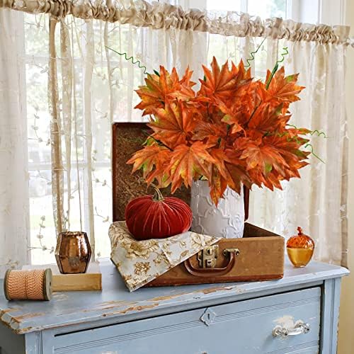 Tepaler 4PCS Artificial Maple Leaf Shrubs for Home Decor