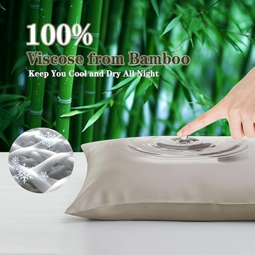 4 Pack Cooling Bamboo Viscose Pillowcases for Hot Sleepers