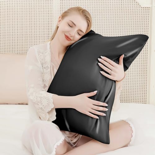 Momelo 100 Pure Mulberry Silk Pillowcase - Smooth Dual Sides Cooling Zipper Closure